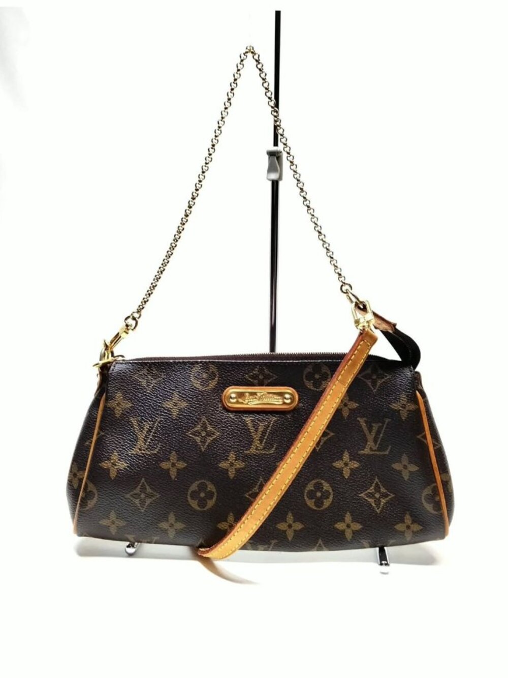 Authentic Louis Vuitton Monogram Eva Clutch Crossbody Bag Brown Canvas - Picture 2 of 16